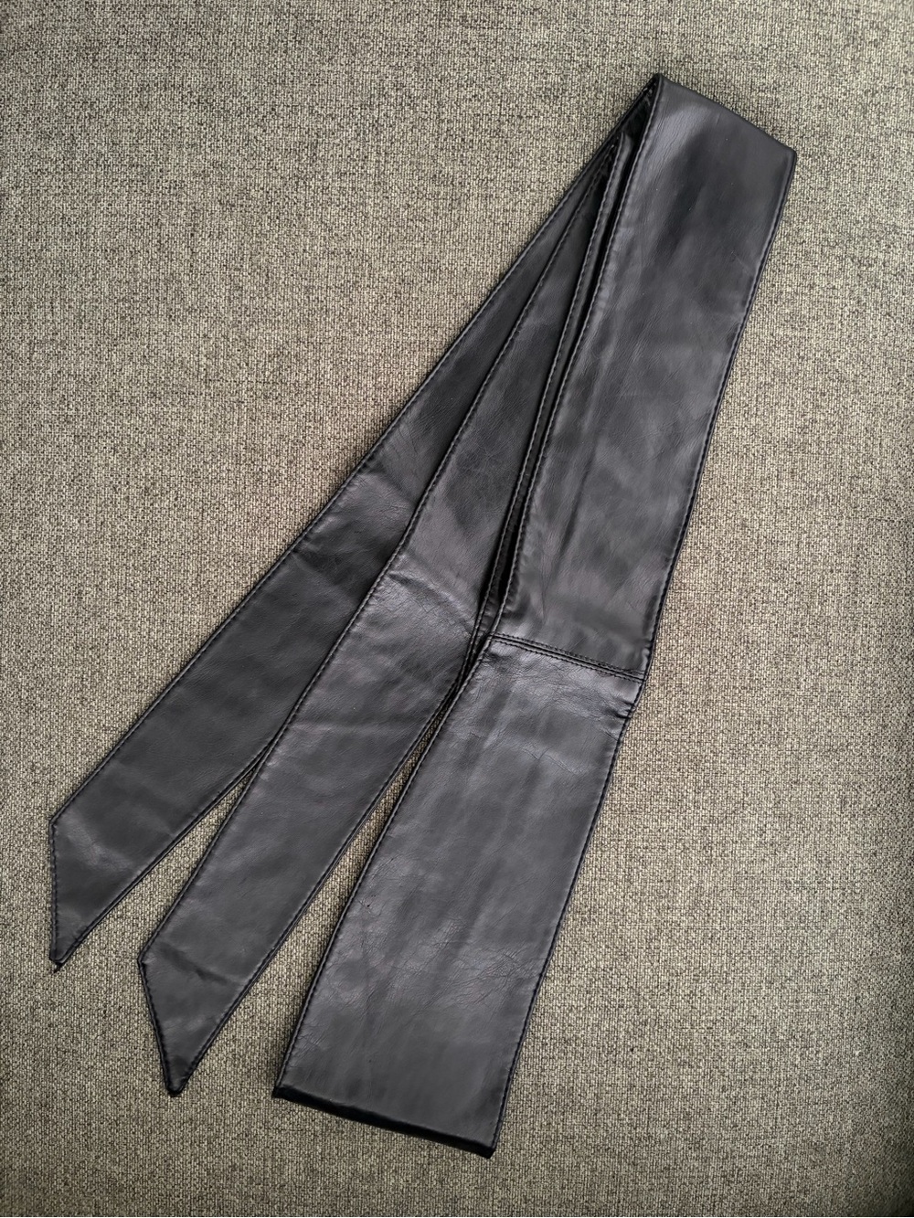 Leather Wrap Belt Scarf - Black